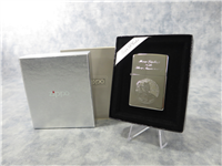 MOON LANDING 25th Anniversary Laser Engraved Silver Plate Lighter (Zippo, 2000)