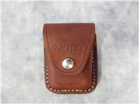 Vintage ZIPPO Genuine Brown Leather CARRYING POUCH with Clip, Snap Closure
