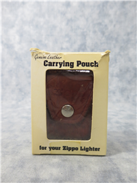 Vintage ZIPPO Genuine Brown Leather CARRYING POUCH with Clip, Snap Closure