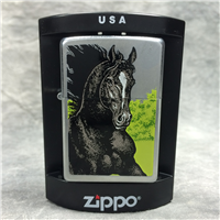 BLACK HORSE Street Chrome Lighter (Zippo 24312, 2007) New Sealed