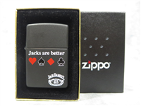 JACK DANIELS JACKS ARE BETTER Matte Black 2-Sided Lighter (Zippo, 1997)  
