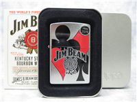 JIM BEAM PLAYING CARD SUITS Street Chrome Lighter (Zippo, 2007)  
