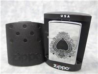 PLAYING CARD SPADE Polished Chrome Lighter (Zippo, 2005)