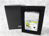 PLAYING CARD ACE SUITS Polished Chrome Lighter (Zippo, 2005)