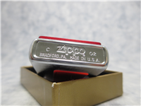 RED TRIBAL FLAME Emblem Brushed Chrome Lighter (Zippo, 2002)
