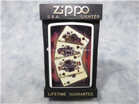 SKELETON FACE CARDS White Matte Lighter (Zippo, 2006)