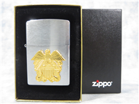 NAVAL/NAVY OFFICER EMBLEM Brushed Chrome Lighter (Zippo, 2004)