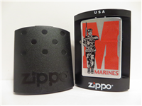 MARINES Red Color Printed Brushed Chrome Lighter (Zippo, 21104, 2006)