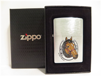 Trevco HORSE/HORSESHOW Brushed Chrome Lighter (Zippo, 2006)