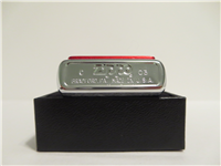 STATUE OF LIBERTY Red Anodized Aluminum Emblem Satin Chrome Lighter (Zippo, 20397, 2003)