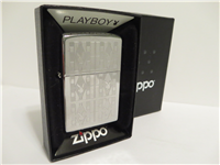 PLAYBOY TRIANGLES Laser Engraved Polished Chrome Lighter (Zippo, 26624, 2014)