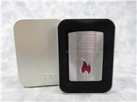 ENGINE TURNED/ENAMEL FLAME Polished Chrome Armor Case Lighter (Zippo, 24740, 2009)