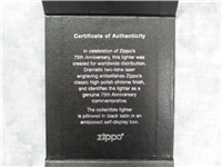 ZIPPO 75th Anniversary Commemorative Edition Polished Chrome Click Member Lighter (Zippo, 2007)  