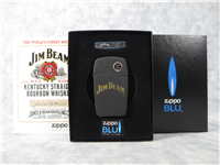 BLU JIM BEAM Laser Engraved Black Crackle Butane Lighter (Zippo, 30038, 2008)