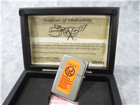 CORVETTE 50TH ANNIVERSARY 1036/5000 Limited Edition 24KT Gold Inlay Engraved Polished Chrome Lighter (Zippo, 2003)