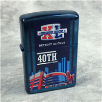 NFL SUPER BOWL 40TH Limited Ed. Blue Ice Chrome Lighter (Zippo 21135, 2005)
