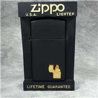 ZIPPO Black Matte Slim Lighter with Zippo Emblem (Zippo, 1996)