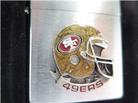 NFL 49ERS HELMET EPOXY EMBLEM Brushed Chrome Lighter (Zippo, 2000-2001)