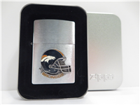 NFL BRONCOS HELMET EPOXY EMBLEM Brushed Chrome Lighter (Zippo, 1999)