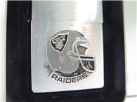 NFL RAIDERS HELMET EPOXY EMBLEM Brushed Chrome Lighter (Zippo, 2002)