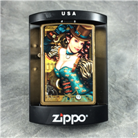 INDUSTRIAL MACHINERY WOMAN Brushed Brass Lighter (Zippo 28321, 2012)