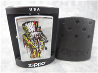 INDIAN CHIEF & HORSE Polished Chrome Lighter (Zippo, 1998)