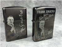 FRANK SINATRA Black Ice Chrome 2 Lighter Gift Set (Zippo, 2003-04)  