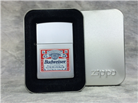 BUDWEISER LOGO Polished Chrome Lighter (Zippo 250AB 995, 1998)  