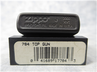 TOP GUN Laser Engraved Black Matte/Brass Lighter (Zippo, #784, 2000)  