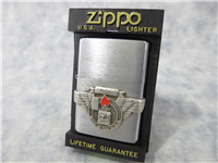 ZIPPO FLAME/WINGS LOGO Emblem Brushed Chrome Pat. 2032695 Replica Lighter (Zippo, 1999)