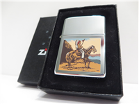 INDIAN HORSE SQUARE Color Printed Polished Chrome Lighter (Zippo, 1994)