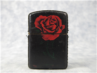 GENUINE LEATHER RED ROSE Windproof Refillable Lighter