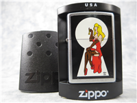 KEYHOLE GIRL PIN UP CARTOON BLONDE Street Chrome Lighter (Zippo, 2005)