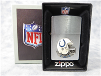 NFL COLTS 3D/EPOXY EMBLEM HELMET Brushed Chrome Lighter (Zippo, 1999)