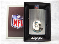 NFL DOLPHINS 3D/EPOXY EMBLEM HELMET Brushed Chrome Lighter (Zippo, 2002)