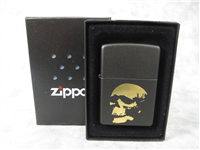 SKULL Laser Engraved Brass/Black Matte Lighter (Zippo, 2005)  