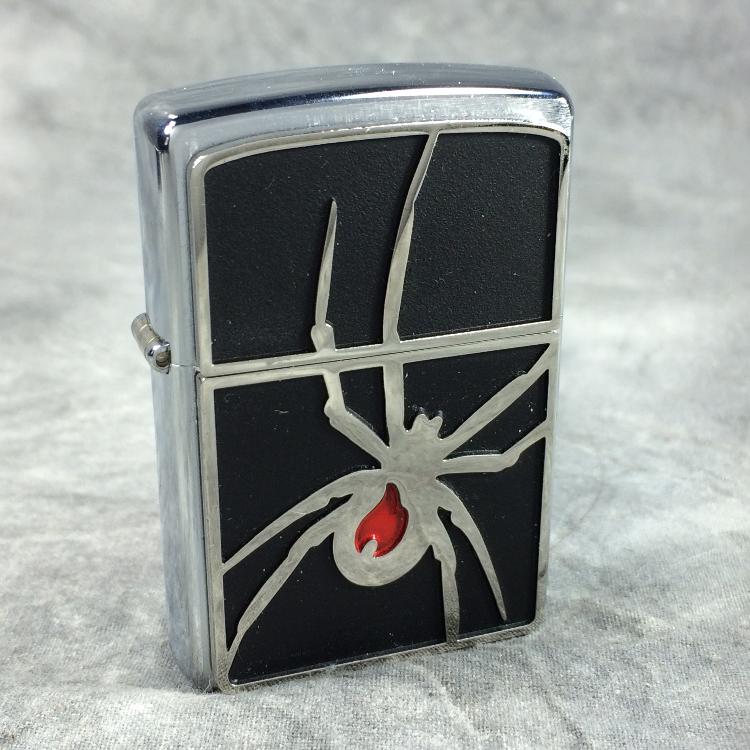 Value of ZIPPO ARACHNO FLAME SILVER SPIDER Brushed Chrome Lighter 