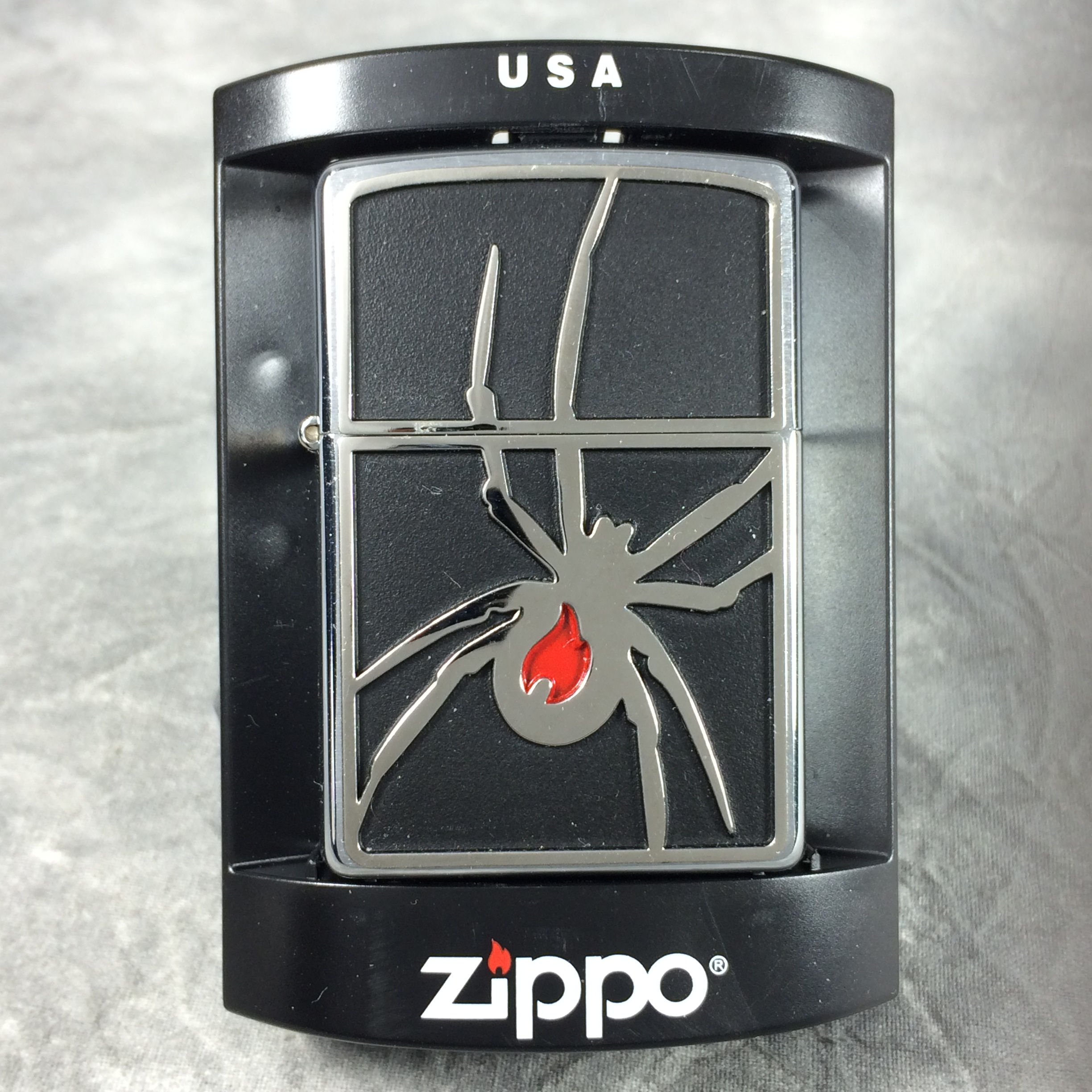 Value of ZIPPO ARACHNO FLAME SILVER SPIDER Brushed Chrome Lighter (21023,  2006)