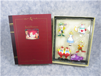 ALICE IN WONDERLAND Storybook Ornament Set of 6 (Disney Direct, #16118)