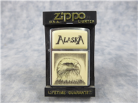 SCRIMSHAW ALASKA EAGLE Brushed Chrome Lighter (Zippo, 2005)