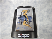 NOSE ART PIN UP GIRL Polished Chrome Lighter (Zippo, 6889, 2002)