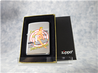 EVE OF DESTRUCTION Nose Art Pinup Girl Polished Chrome Lighter (Zippo, 2004)
