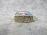 LOVERS Ornate Hand Carved 800 Silver/Turquoise Enamel Italy Slim Lighter with Pat. 2517191 Zippo Insert