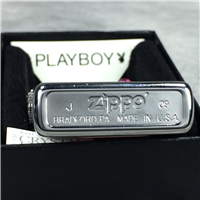 PLAYBOY BUNNY PINK SWAROVSKI CRYSTAL Polished Chrome Lighter (Zippo 24789, 2009)