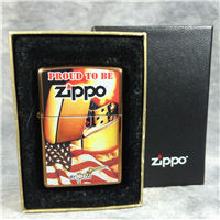 MAZZI PROUD TO BE ZIPPO Harvest Bronze Chrome Lighter (Zippo 24746, 2009)