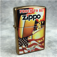 MAZZI PROUD TO BE ZIPPO Harvest Bronze Chrome Lighter (Zippo 24746, 2009)