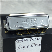 SCRIMSHAW DOG & DUCK Brushed Chrome Lighter (Zippo, 2005)