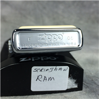SCRIMSHAW RAM Brushed Chrome Lighter (Zippo, 2005)