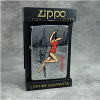 ZIPPO NOSE ART PINUP GIRL Polished Chrome Lighter (Zippo, 2004)
