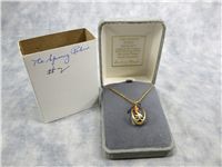 SPRING ROBIN 1 inch Olszewski Gold Plated Sterling Pendant (Danbury Mint, 1988)